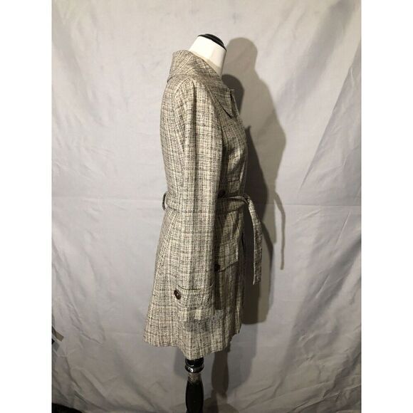 Patrizia Pepe Beige/Brown Coat Cotton Blend Belted Size 44 Italy - Picture 3 of 12